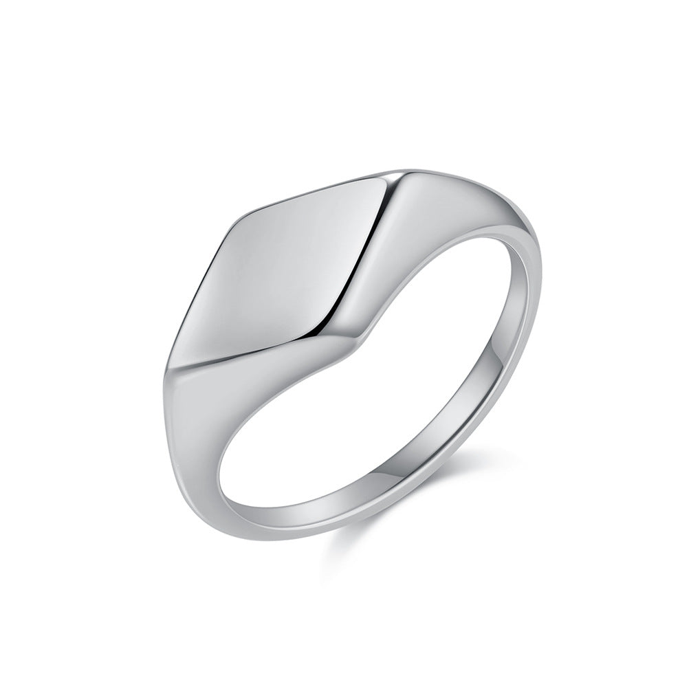 Wholesale Simple diamond geometric high-end design ring